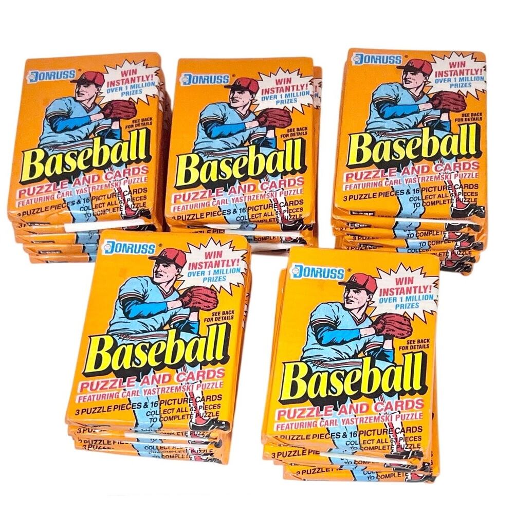 1990 Donruss Series 1 Baseball Puzzle And Card Wax Sealed Packs Lot of 28